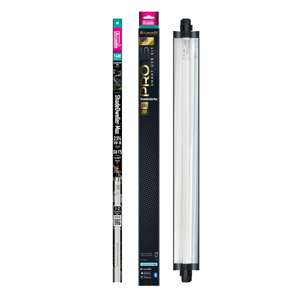 Arcadia LumenIZE Pro T5 UVB Kit, ShadeDweller Max 2.5% UV-B, 14 Watt - 24"