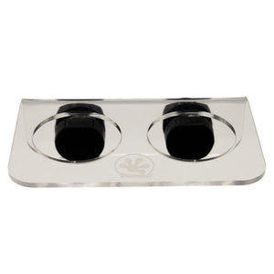 Pangea Acrylic Magnetic Ledge Small viewed from front angled. 
